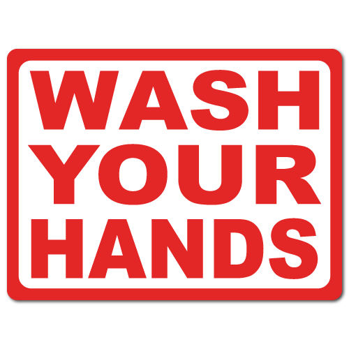 4" x 3" Wash Your Hands Stickers.