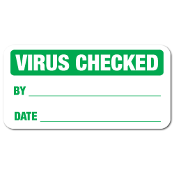 2" x 1" Virus Checked Stickers