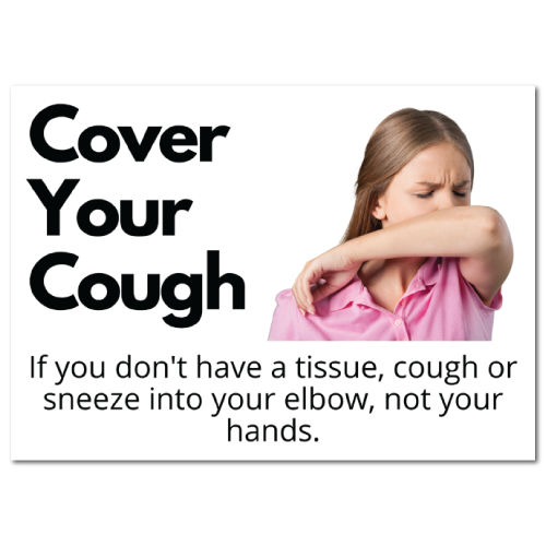 8 x 10 Inch Rectangle Cover Your Coughs Stickers