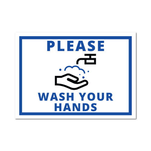 5 x 7 Inch Rectangle Please Wash Your Hands Stickers