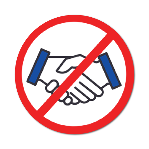 No Hand Shake Stickers