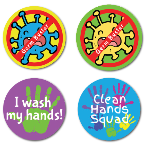 Germ Buster - 4 Alternating Designs Stickers