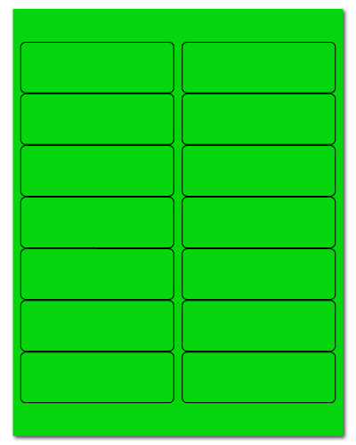 4" X 1.33" Fluorescent Green Sheets