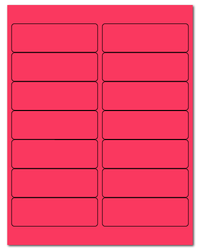 4" X 1.33" Fluorescent Pink Sheets