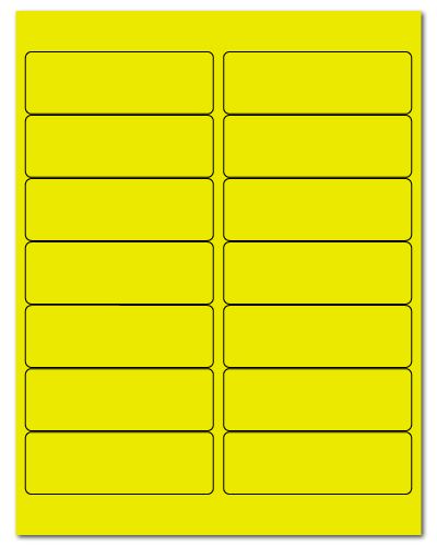 4" X 1.33" Fluorescent Yellow Sheets