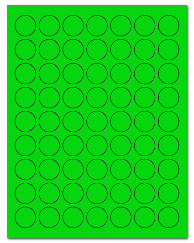1" Dia. Fluorescent Green Sheets