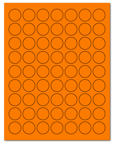 1" Dia. Fluorescent Orange Sheets