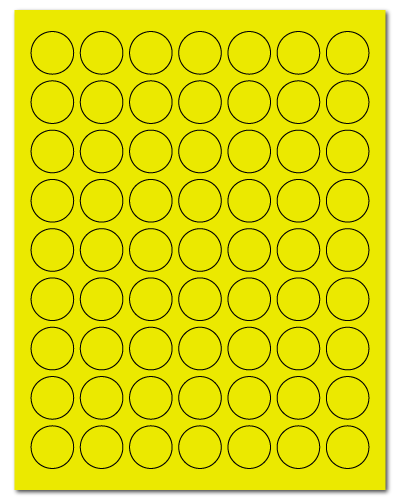 1" Dia. Fluorescent Yellow Sheets