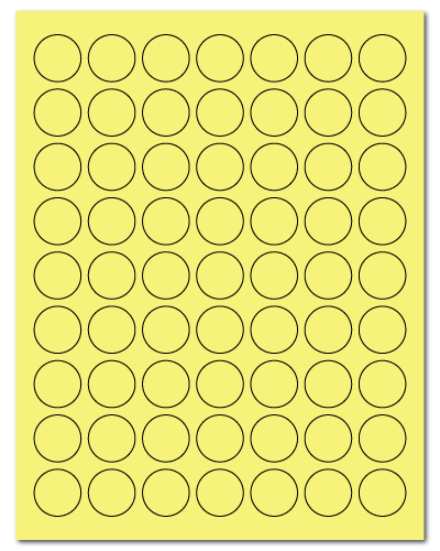 1" Dia. Pastel Yellow Sheets