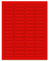 1.813" X 0.5" Fluorescent Red Sheets