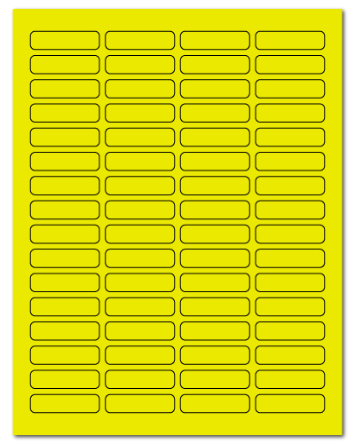 1.813 x 0.5 Fluorescent Yellow, 64 up, 100 Sheets