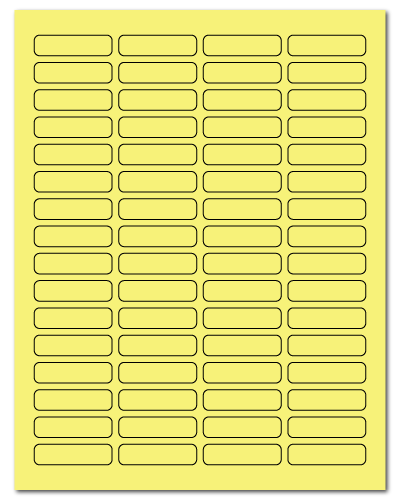 1.813 x 0.5 Pastel Yellow, 64 up, 500 Sheets