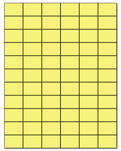 1.42 x 1 Pastel Yellow, 66 up, 100 Sheets