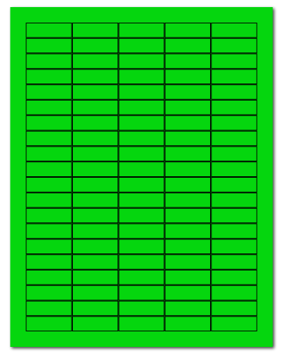 1.5" X 0.5" Fluorescent Green Sheets
