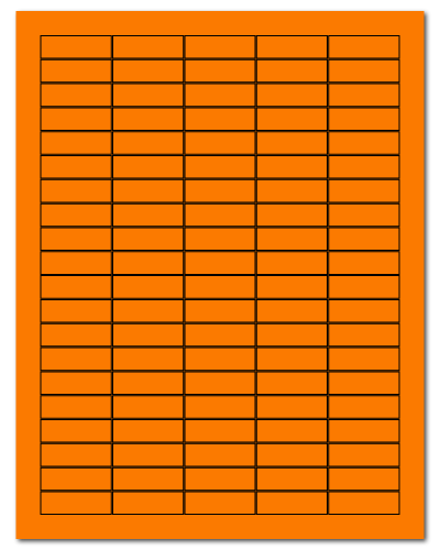 1.5" X 0.5" Fluorescent Orange Sheets