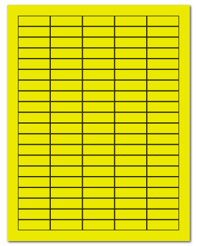 1.5" X 0.5" Fluorescent Yellow Sheets