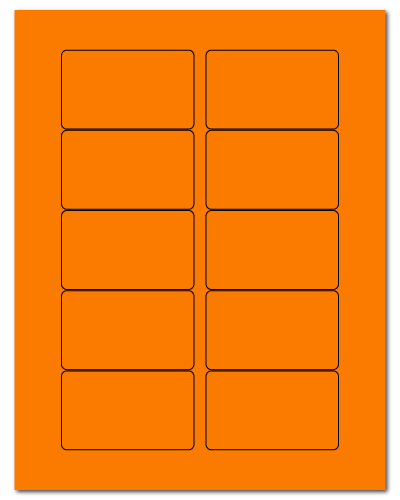 3.0625" X 1.8375" Fluorescent Orange Sheets