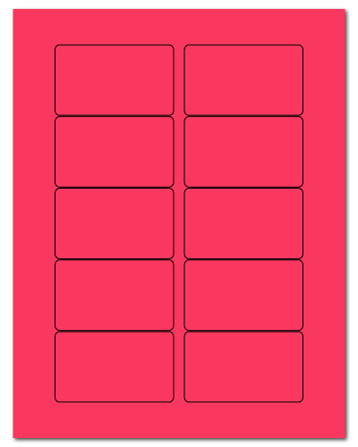 3.0625" X 1.8375" Fluorescent Pink Sheets