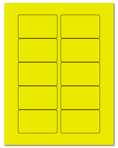 3.0625" X 1.8375" Fluorescent Yellow Sheets