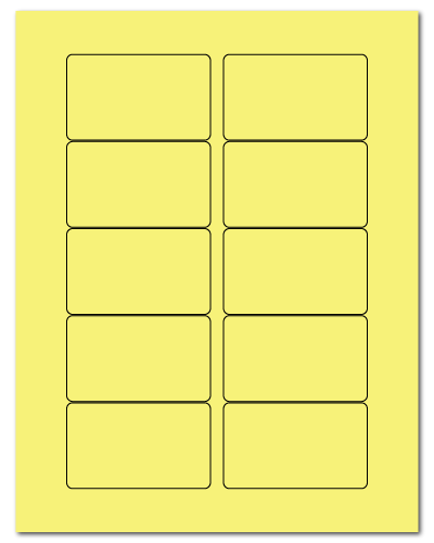 3.0625" X 1.8375" Pastel Yellow Sheets