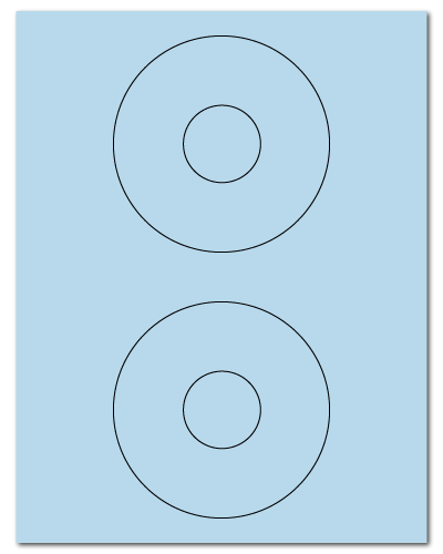 4.5 CD-Rom Circle Pastel Blue, 2 up, 500 Sheets