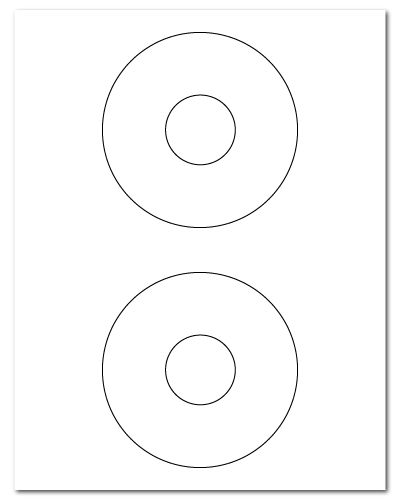 4.5 CD-Rom Circle White Matte, 2 up, 500 Sheets