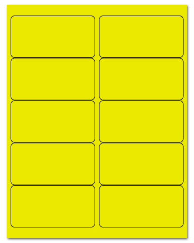 4" X 2" Fluorescent Yellow Sheets