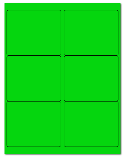 4" X 3.33" Fluorescent Green Sheets