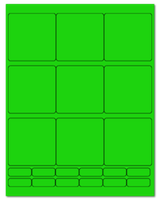 2.75" X 2.75" Fluorescent Green Sheets