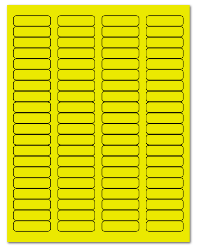 1.75 x 0.5 Fluorescent Yellow, 80 up, 100 Sheets