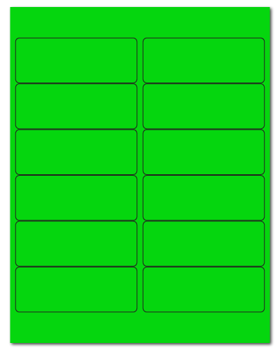 4" X 1.5" Fluorescent Green Sheets