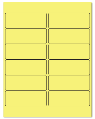 4 x 1.5 Pastel Yellow, 12 up, 500 Sheets