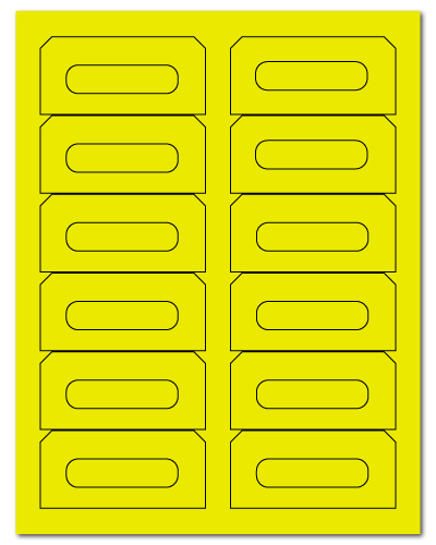 3.5" X 1.625" Fluorescent Yellow Sheets