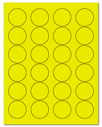 1.625" Dia. Fluorescent Yellow Sheets