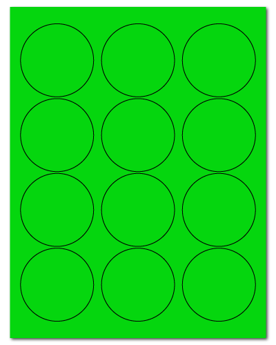 2.5" Dia. Fluorescent Green Sheets