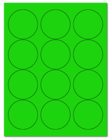 2.5" Dia. Fluorescent Green Sheets