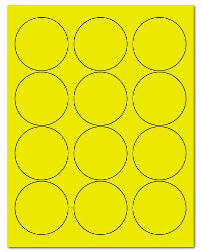 2.5" Dia. Fluorescent Yellow Sheets