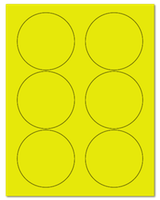 3.33" Dia. Fluorescent Yellow Sheets