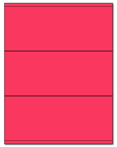 8.5 x 3.5 Fluorescent Pink, 3 up, 500 Sheets