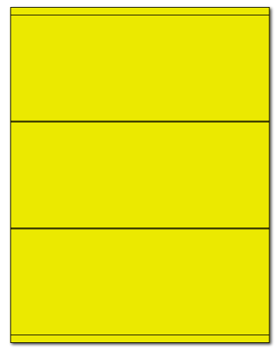 8.5 x 3.5 Fluorescent Yellow, 3 up, 100 Sheets