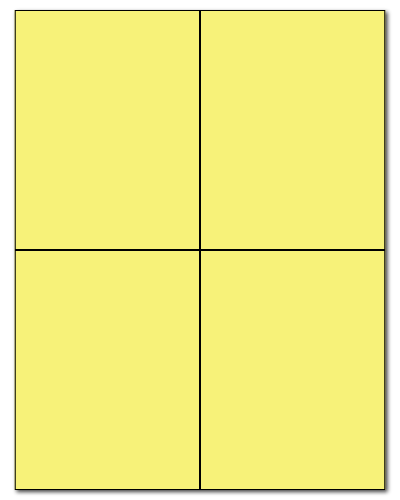 4.25 x 5.5 Pastel Yellow, 4 up, 100 Sheets