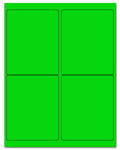 4" X 5" Fluorescent Green Sheets