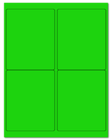 4" X 5" Fluorescent Green Sheets