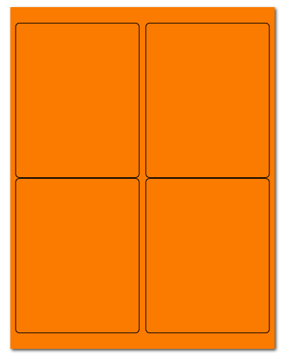 4" X 5" Fluorescent Orange Sheets
