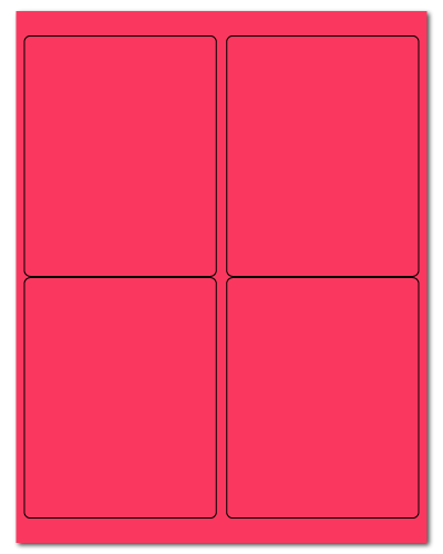 4" X 5" Fluorescent Pink Sheets