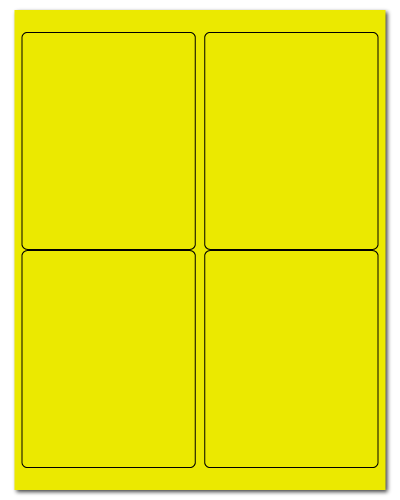 4" X 5" Fluorescent Yellow Sheets