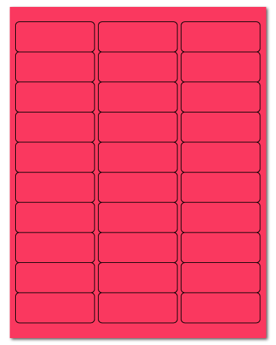 2.625" X 1" Fluorescent Pink Sheets