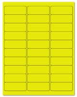 2.625" X 1" Fluorescent Yellow Sheets