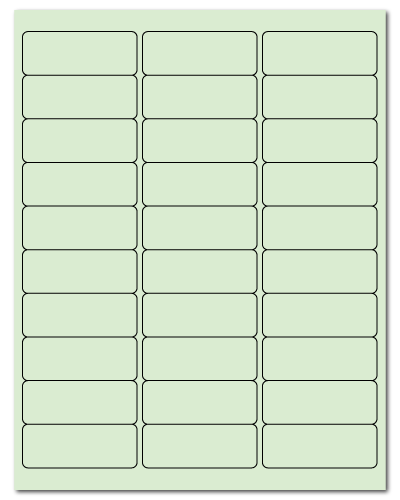 2.625" X 1" Pastel Green Sheets