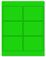 4" X 3" Fluorescent Green Sheets